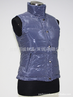 【供應(yīng)時尚波點修身保暖羽絨背心工廠直銷批發(fā)生產(chǎn)加工095】價格,廠家,圖片,服裝加工,佰順羽絨制品(深圳)-